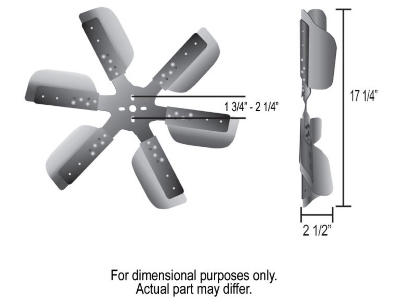 Derale 17 HD Flex Fan-Chrome Hub(Reverse Rotation)