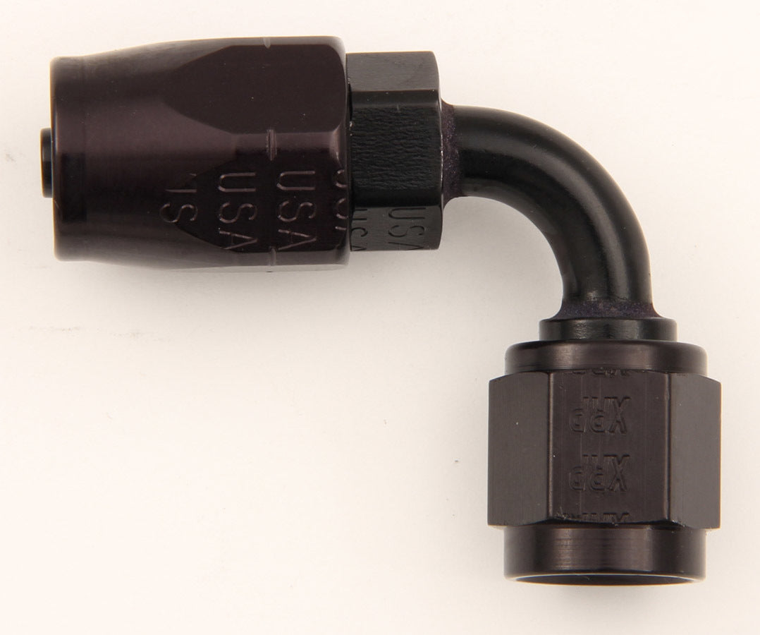 XRP -4 90 Fixed Hose End - Aluminum - Black Anodized