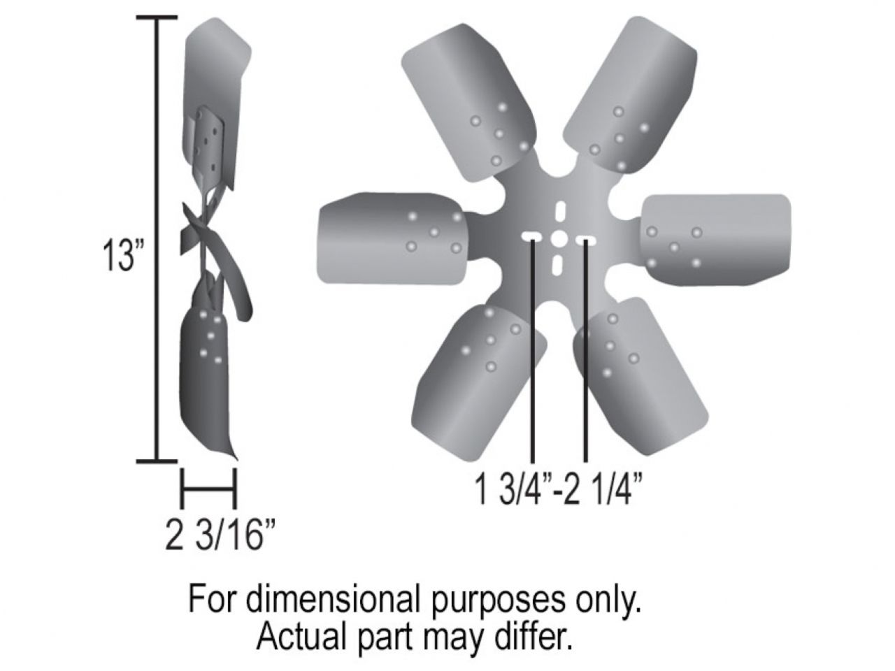 Derale 13 Rigid Race Fan (Steel Blade-Rvrse Rot.)