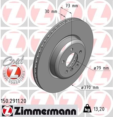 zimmermann disc brake rotor  frsport 150.2911.20