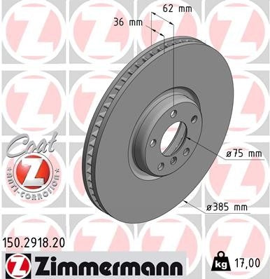 zimmermann disc brake rotor  frsport 150.2918.20