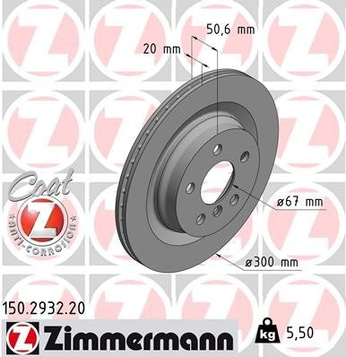 Zimmermann Disc Brake Rotor  top view frsport 150.2932.20