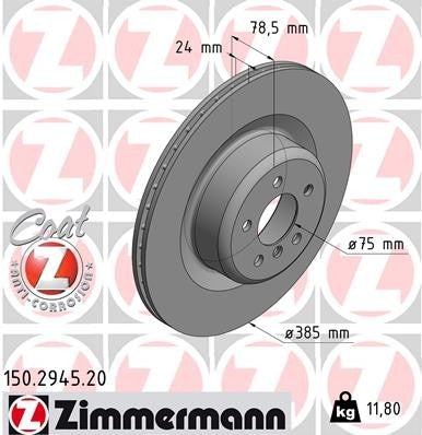 zimmermann disc brake rotor  frsport 150.2945.20