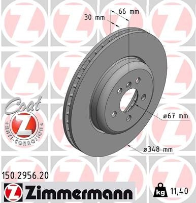 zimmermann disc brake rotor  frsport 150.2956.20