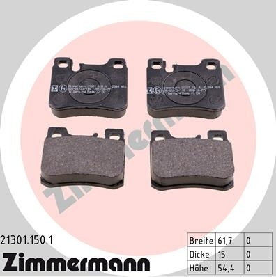 zimmermann disc brake pad set  frsport 21301.150.1