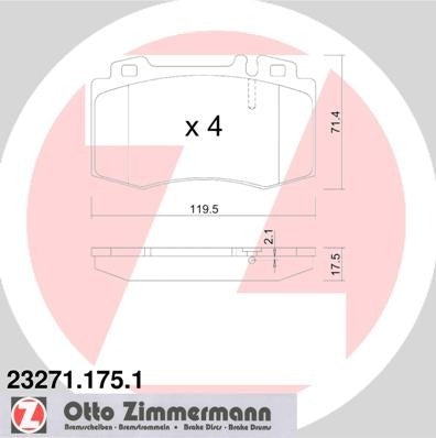 zimmermann disc brake pad set  frsport 23271.175.1