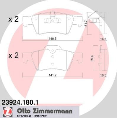 zimmermann disc brake pad set  frsport 23924.180.1