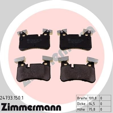 zimmermann disc brake pad set  frsport 24733.150.1