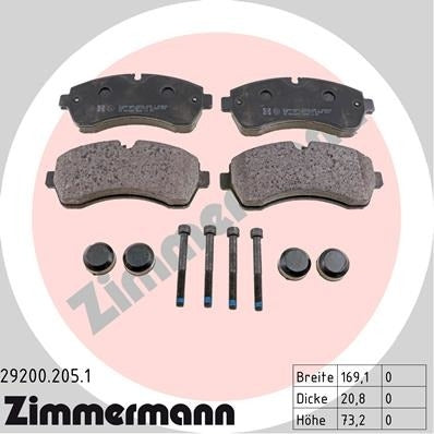 zimmermann disc brake pad set  frsport 29200.205.1