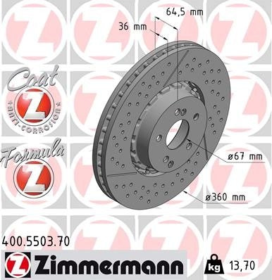 zimmermann disc brake rotor  frsport 400.5503.70