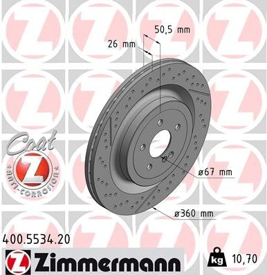 zimmermann disc brake rotor  frsport 400.5534.20