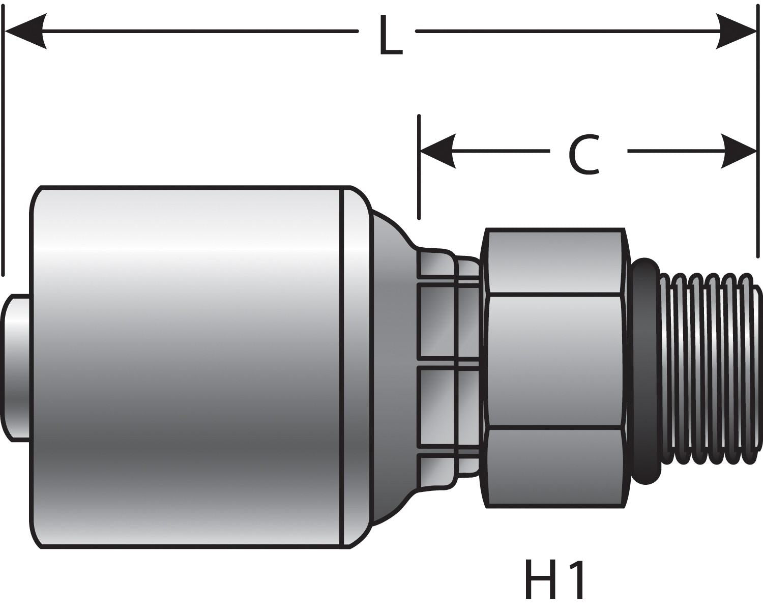 Gates Hydraulic Coupling / Adapter  top view frsport G25120-1216