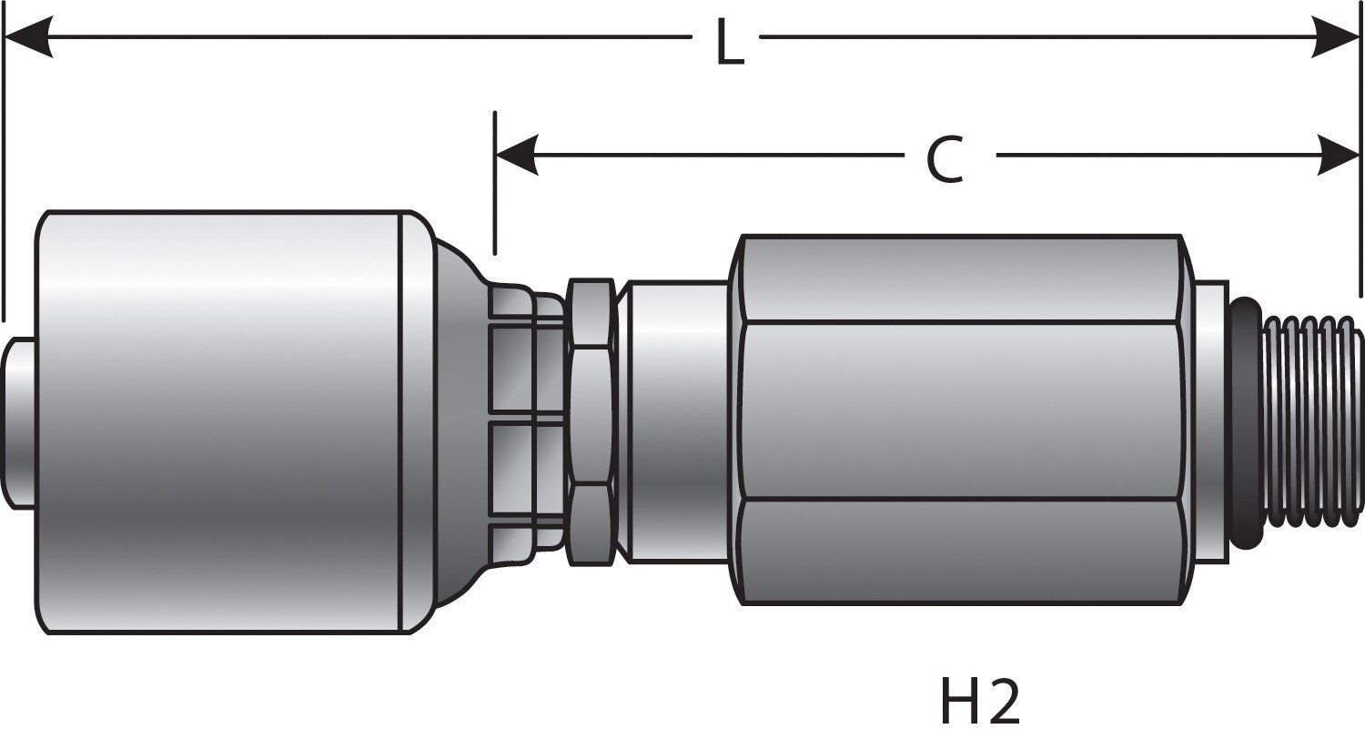 Gates Hydraulic Coupling / Adapter  top view frsport G25121-0810