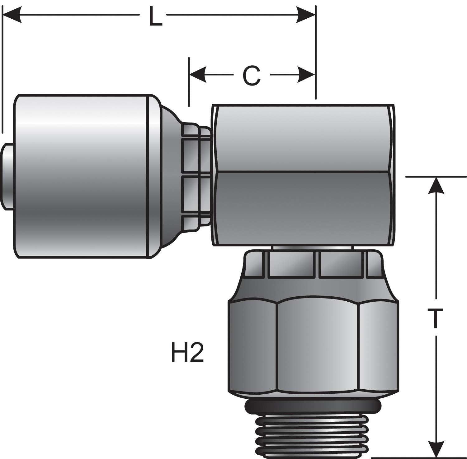 Gates Hydraulic Coupling / Adapter  top view frsport G25123-0406