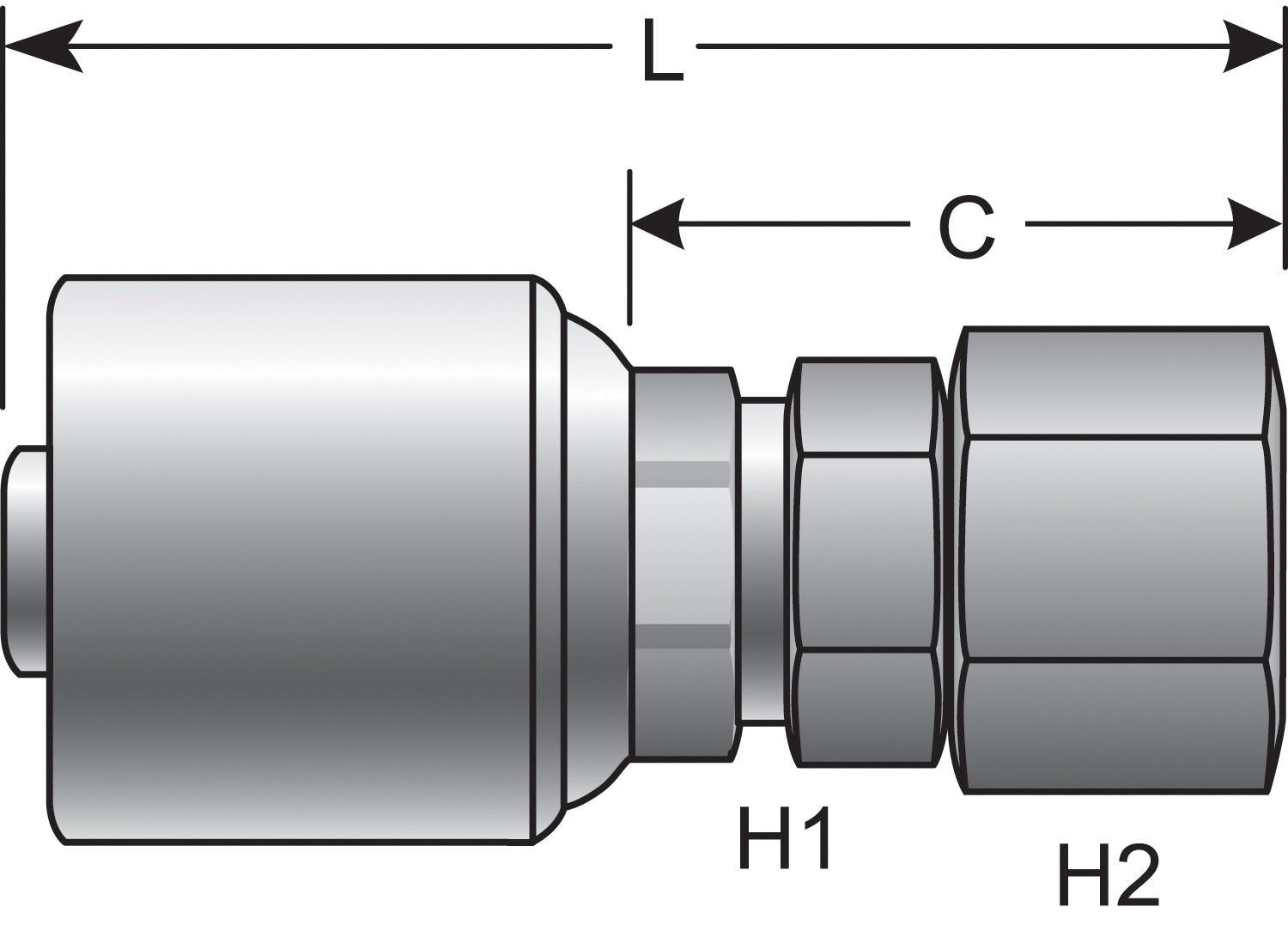 Gates Hydraulic Coupling / Adapter  top view frsport G25170-1616