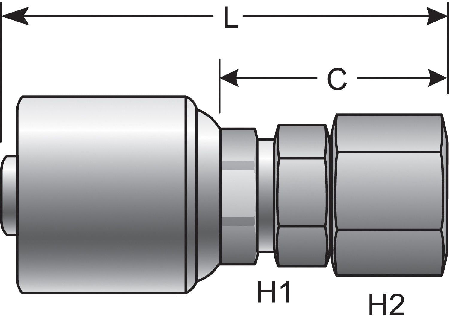 Gates Hydraulic Coupling / Adapter  top view frsport G25171-0806