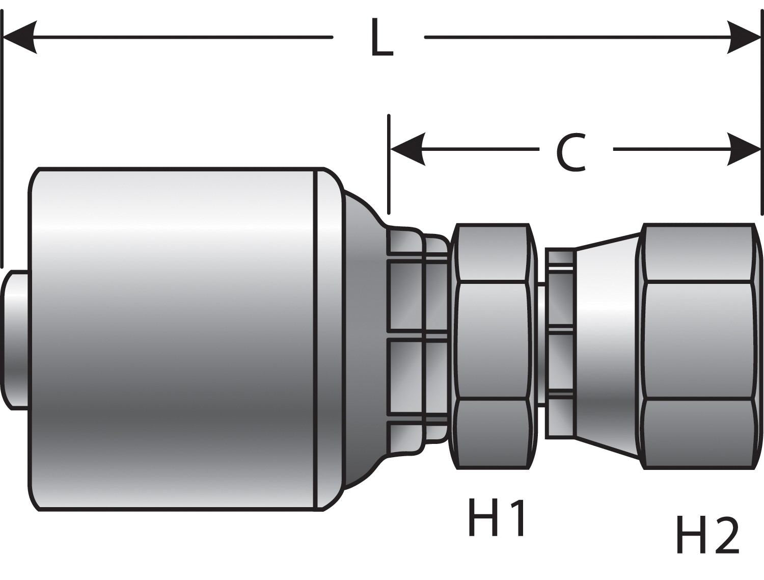 Gates Hydraulic Coupling / Adapter  top view frsport G25200-0608