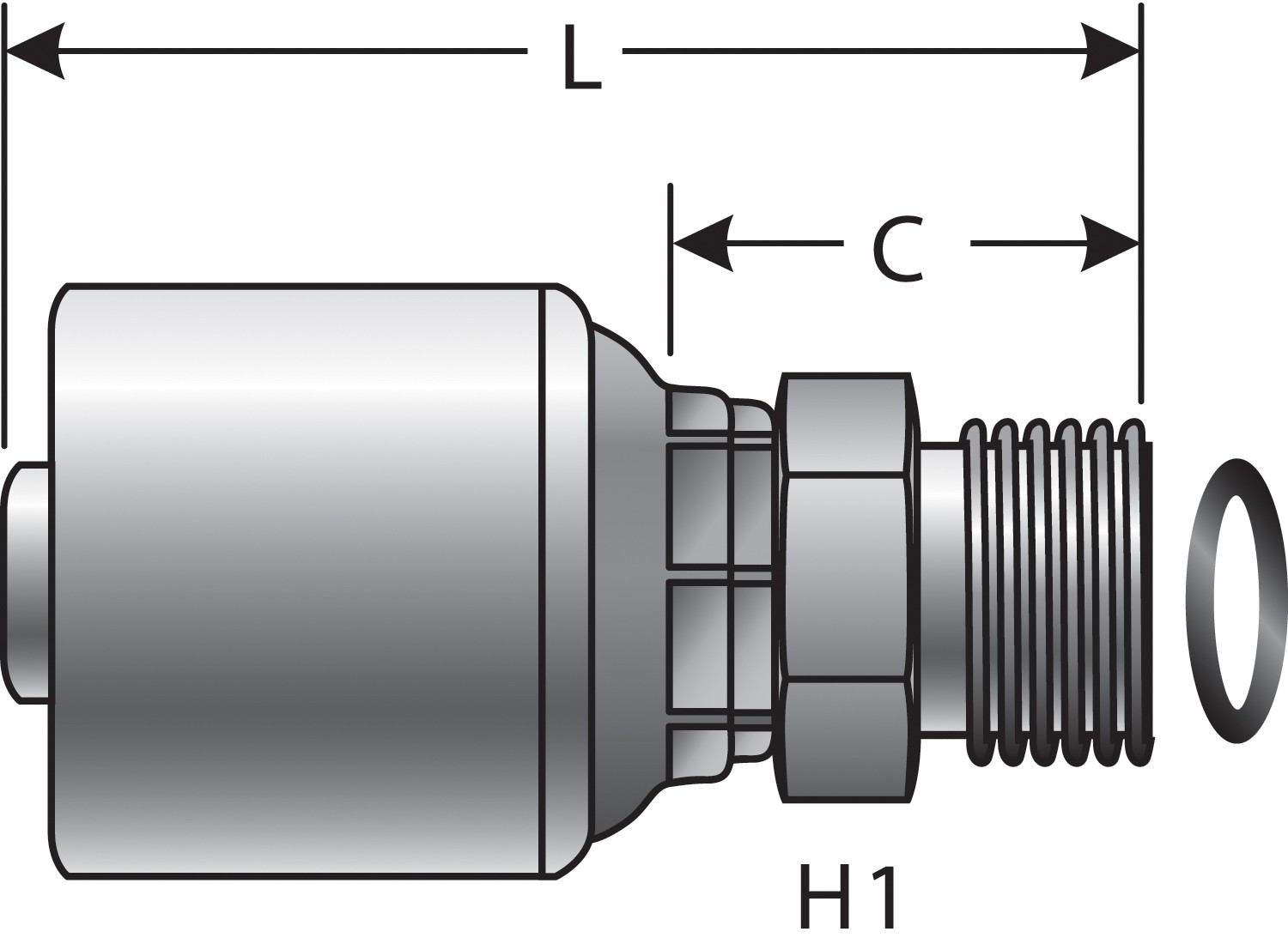 Gates Hydraulic Coupling / Adapter  top view frsport G25225-1216