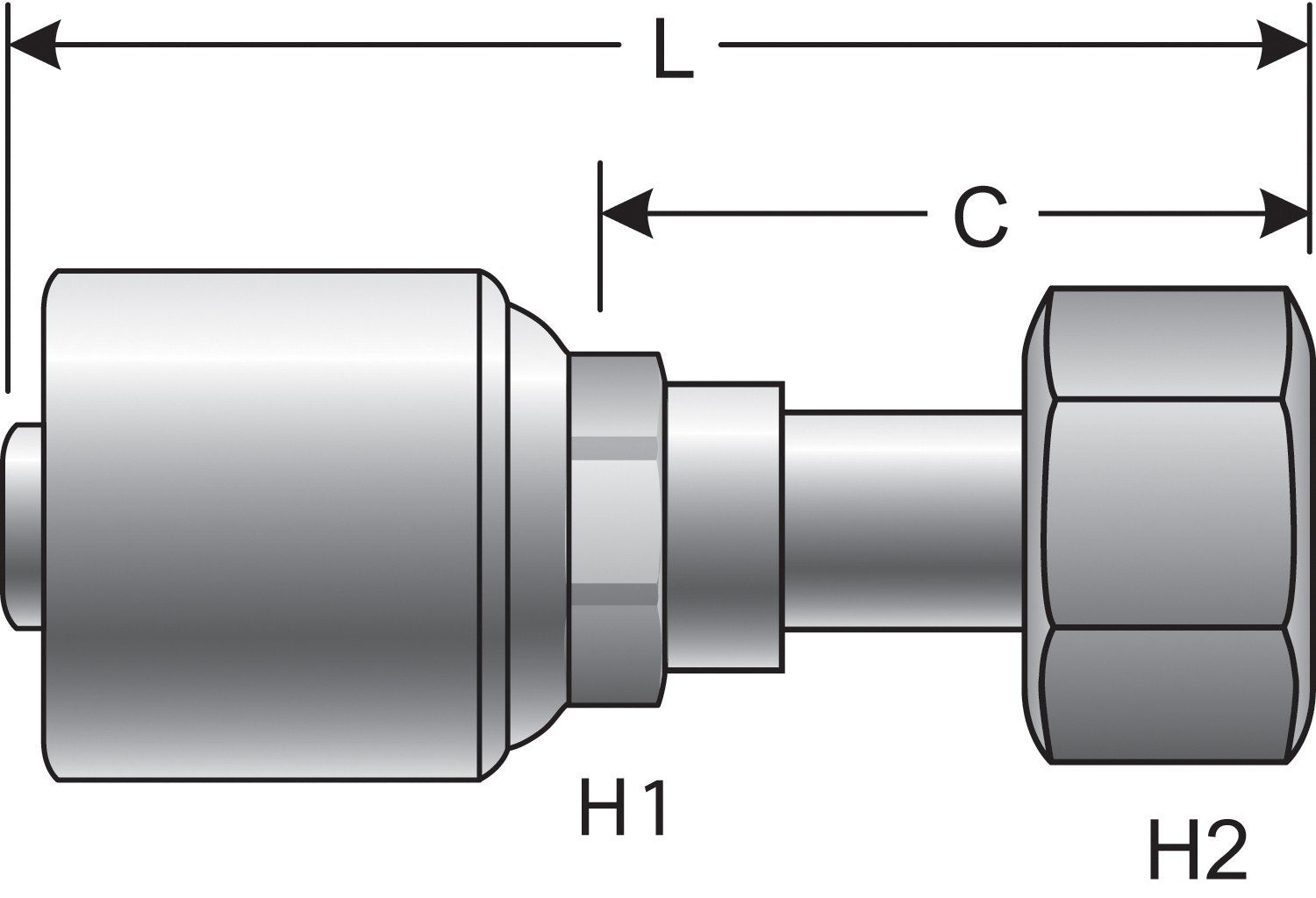 Gates Hydraulic Coupling / Adapter  top view frsport G25230-1008