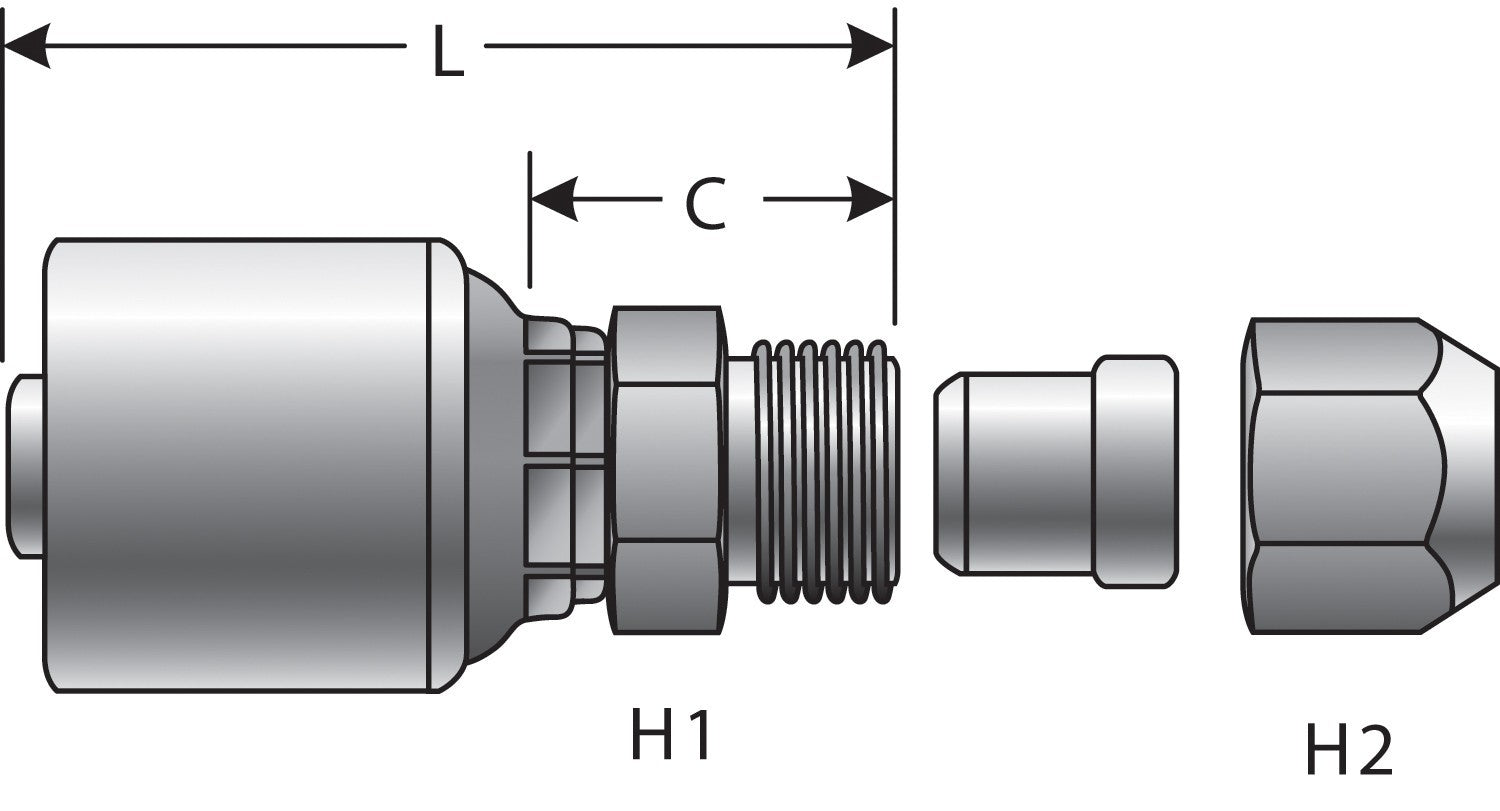 Gates Hydraulic Coupling / Adapter  top view frsport G25510-0810