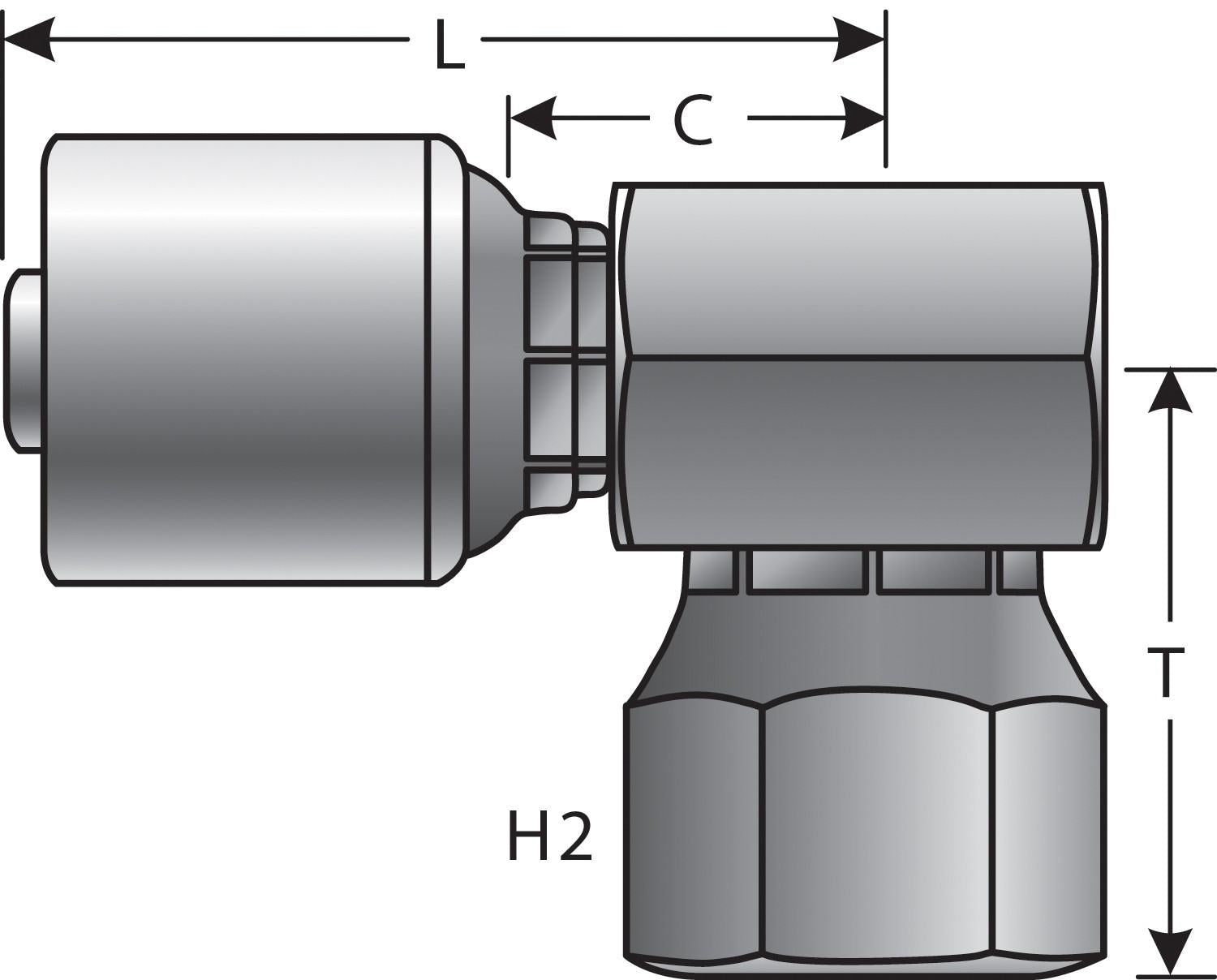 Gates Hydraulic Coupling / Adapter  top view frsport G25845-0808