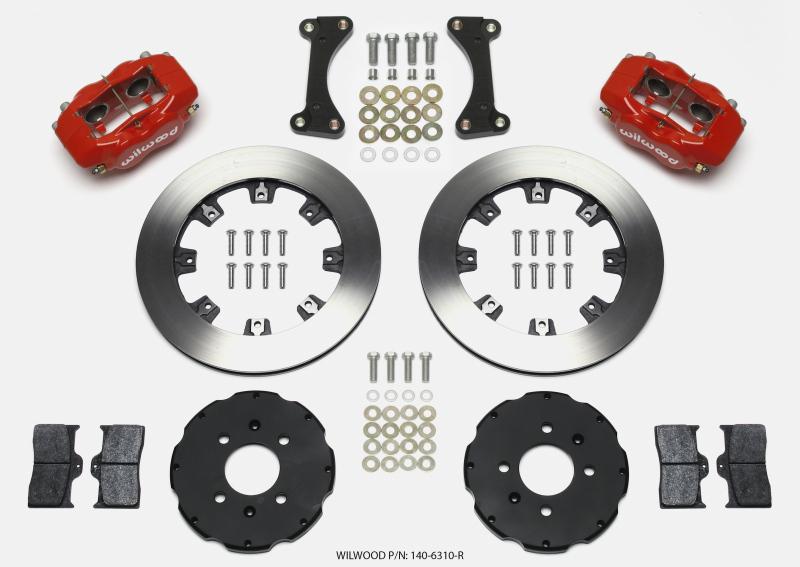 Wilwood Forged Dynalite Front Hat Kit 12.19in Red 90-99 Civic w/240 mm Disc 140-6310-R Main Image