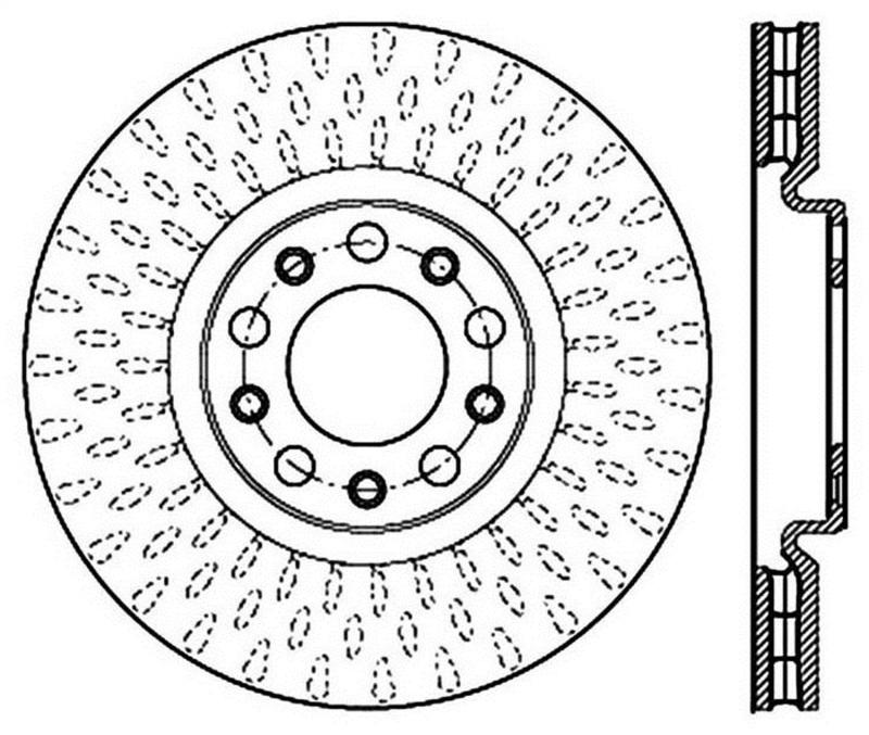 StopTech 15-17 Chrysler 200 / Jeep Renegade Sport Drilled Vented Right Front Rotor 128.63080R Main Image