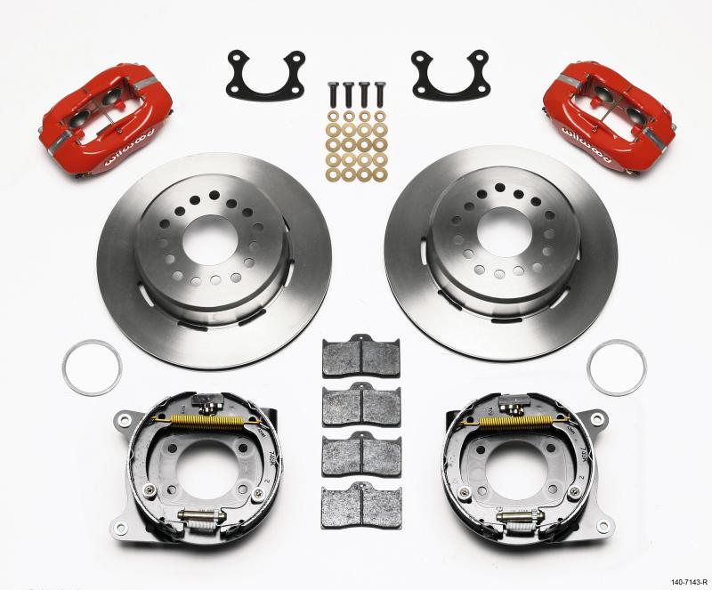 Wilwood Forged Dynalite P/S Park Brake Kit Red Small Ford 2.66in Offset 140-7143-R Main Image