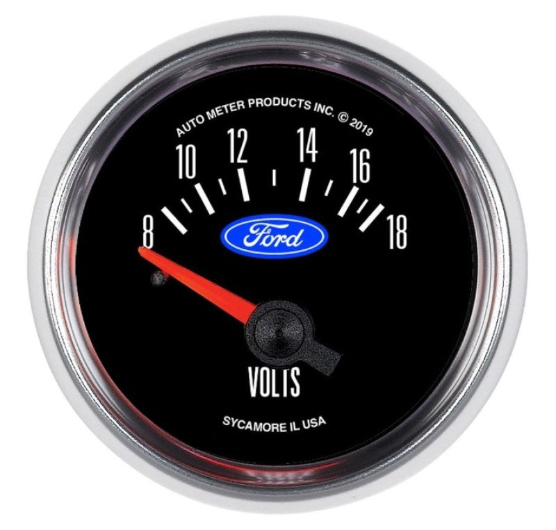 Autometer Ford 2-1/16in. 18V Electric Voltmeter Gauge 880823