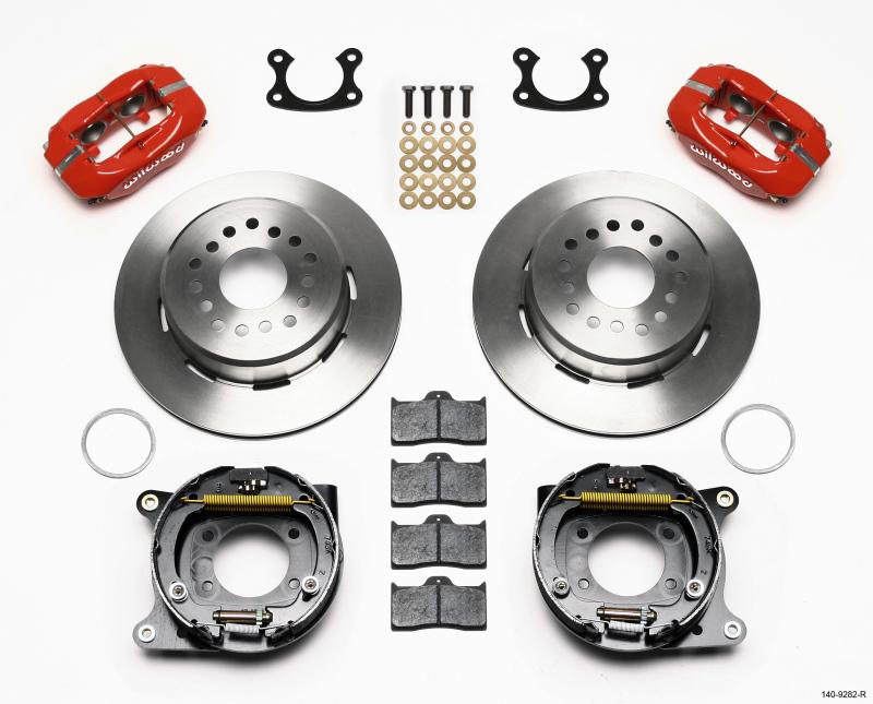 Wilwood Forged Dynalite P/S Park Brake Kit Red Small Ford 2.50in Offset 140-9282-R Main Image