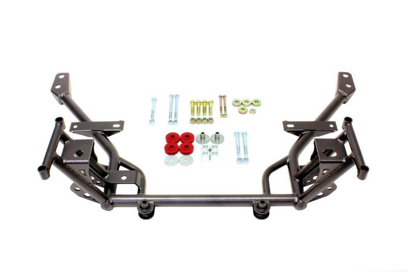 BMR 05-14 S197 Mustang K-Member w/ 1/2in Lowered Motor Mount and STD. Rack Mounts - Black Hammertone KM020H Main Image