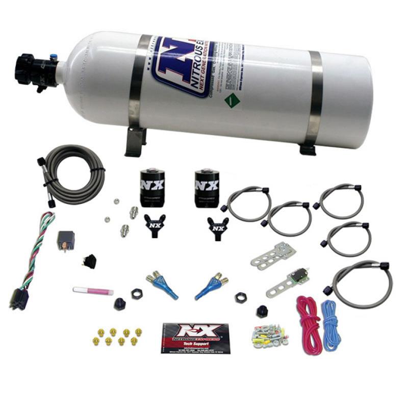 Nitrous Express Dodge EFI Full Race Dual Nozzle Nitrous Kit (100-300HP) w/15lb Bottle 20315-15 Main Image