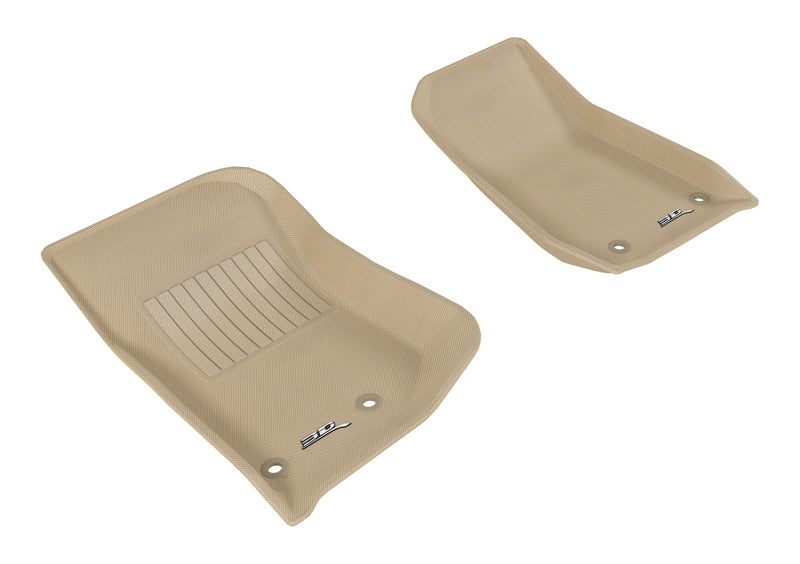 3D MAXpider 2014-2018 Jeep Wrangler JK 2-Door/Unlimited Kagu 1st Row Floormat - Tan L1JP01111502