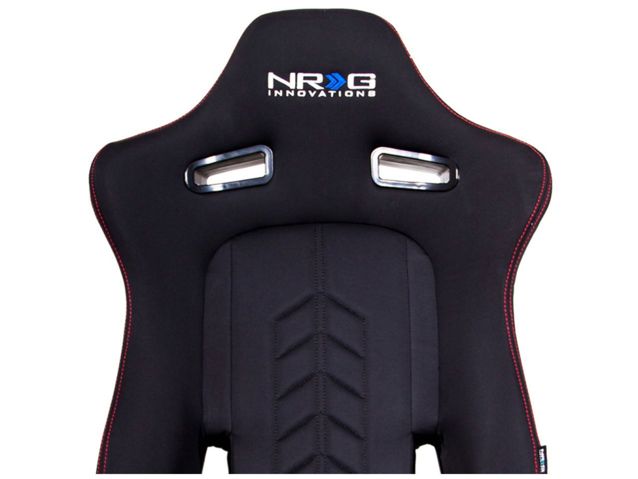 NRG "The Arrow"  Cloth Sport Seat Black w/ Red Stitch w/ logo