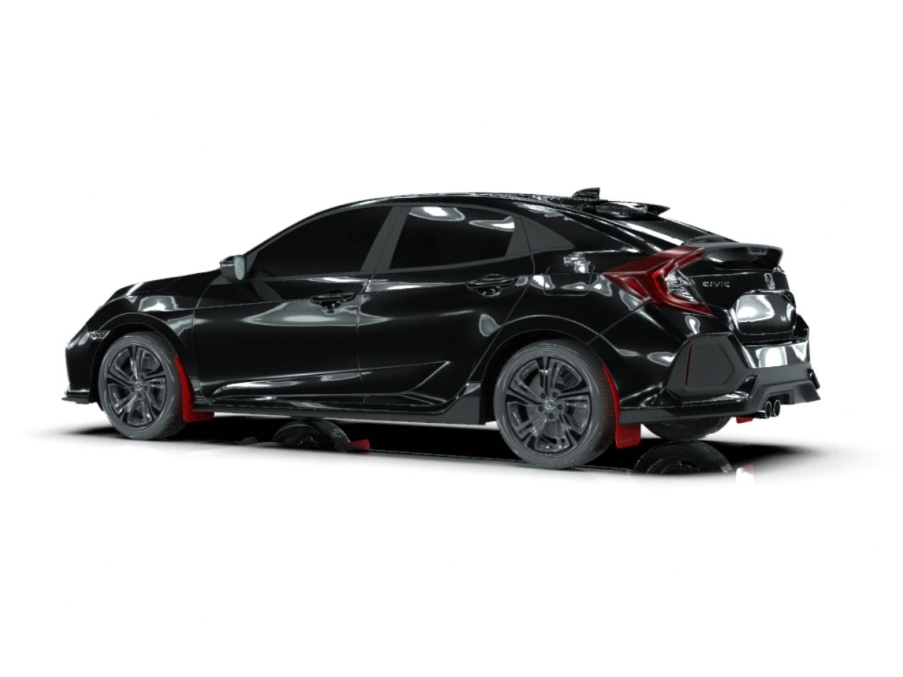 Rally Armor 2017-2019 Civic Sport Touring Red Mud Flap Black Logo