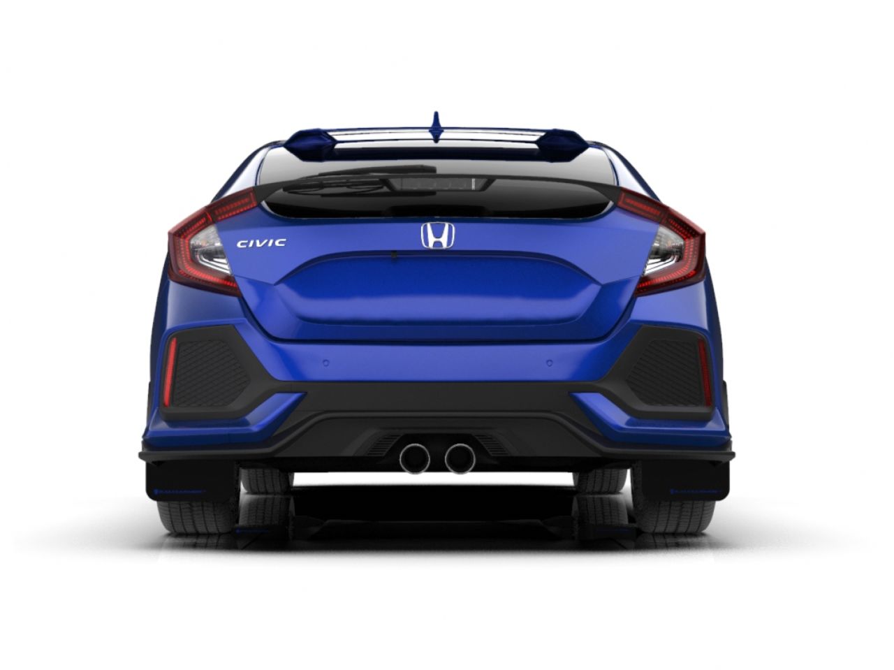 Rally Armor 2017-2019 Civic Sport Touring Black Mud Flap Blue Logo