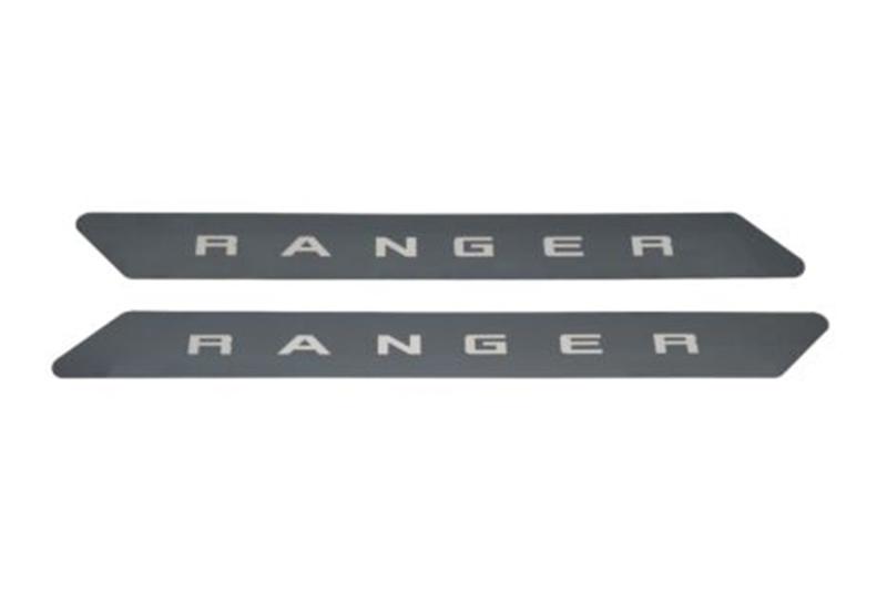 Putco 19-20 Ford Ranger SuperCab - w/ RANGER Etching (2pcs) Black Platinum Door Sills 95144BPFD Main Image