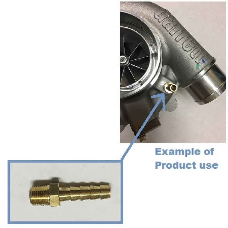 ATP Pressure Port (Boost Nipple) Straight Out 1/8inch NPT to 1/4inch Barb Fitting ATP-FTG-198