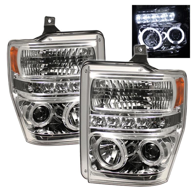 Spyder Ford F250/350/450 Super Duty 08-10 Projector Headlights LED Halo LED Chrm PRO-YD-FS08-HL-C 5010582 Main Image