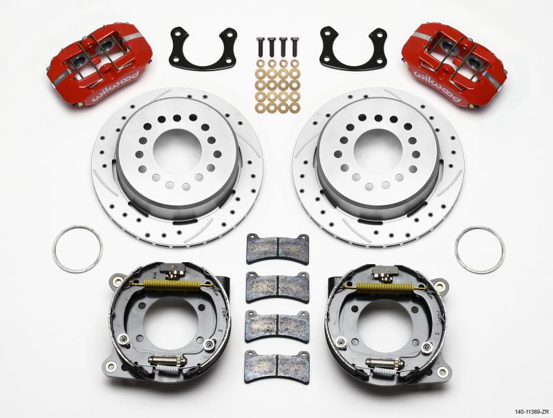 Wilwood Dynapro Low-Profile 11.00in P-Brake Kit Drill Zinc Red New Big Ford 2.50in Offset 140-11389-ZR Main Image