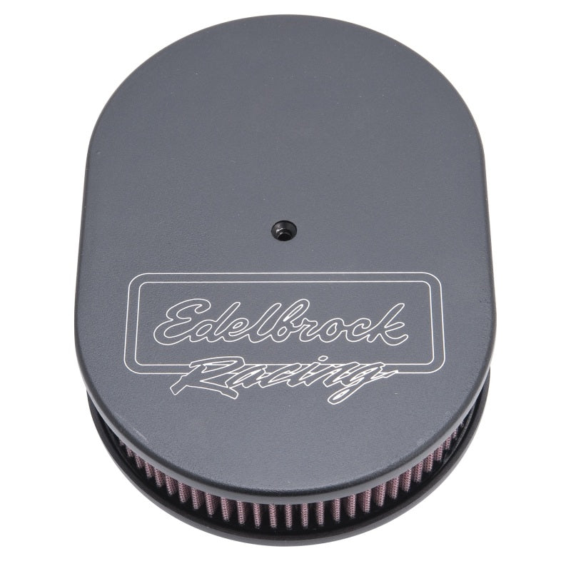 Edelbrock Air Cleaner, Victor Series, Oval, Aluminum Top, Cloth Element, 11.875"