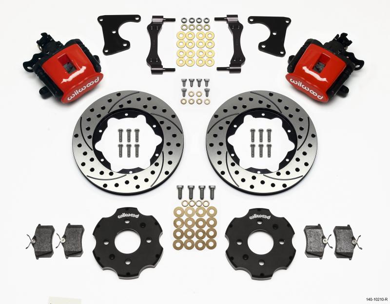 Wilwood Combination Parking Brake Rear Kit 11.00in Drilled Red Civic / Integra Drum 2.71 Hub Offset 140-10210-DR Main Image