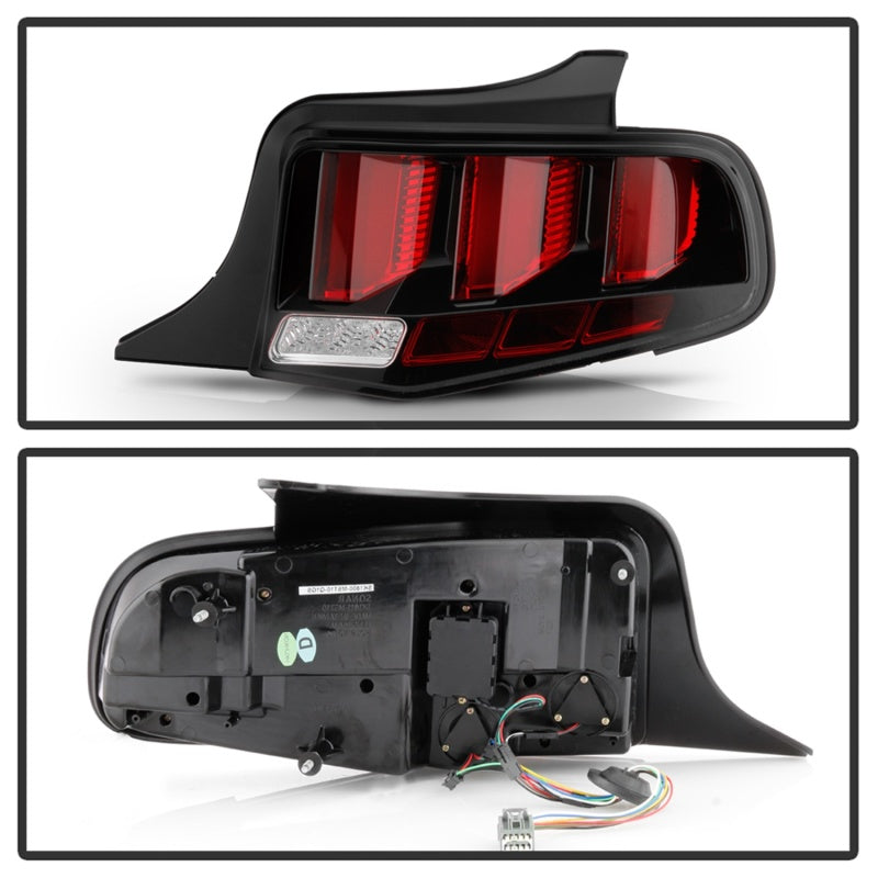 Spyder 10-12 Ford Mustang Red Light Bar LED Sequential Tail Lights - Blk ALT-YD-FM10-RBLED-BK 5085092