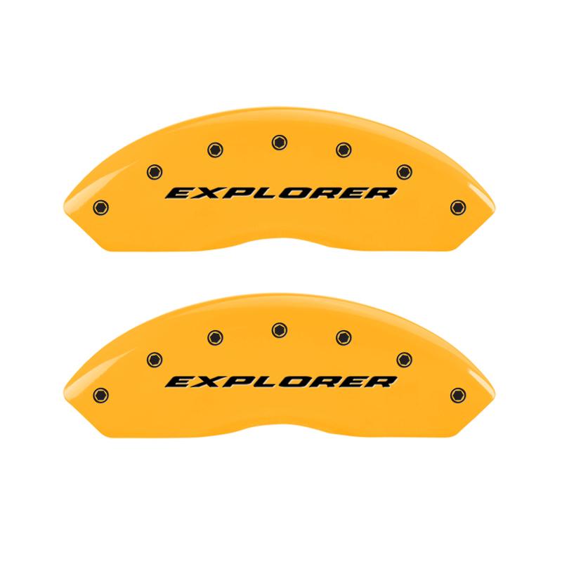 MGP 4 Caliper Covers Engraved Front & Rear Explorer Yellow Finish Black Char 2006 Ford Explorer 10041SXPLYL Main Image