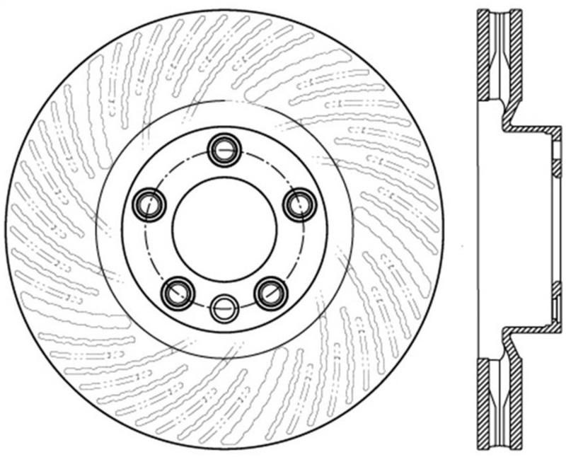 StopTech 11-14 Porsche Cayenne / 11-15 VW Touareg Front Left Slotted Sport Brake Rotor 126.33142SL Main Image