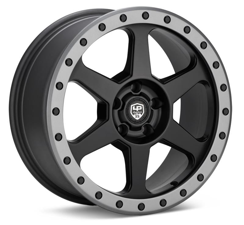 LP Aventure LP3 17x8 5-100 ET38 Black W/Grey Ring Wheel LP3L178510038BGR Main Image