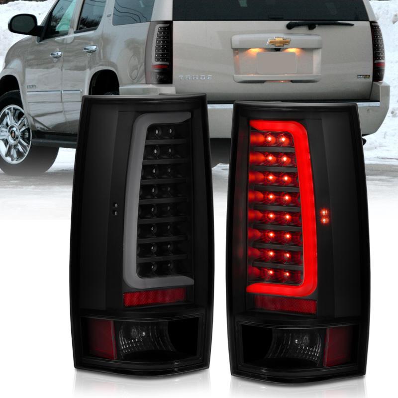 ANZO 2007-2014 Chevy Tahoe LED Taillight Plank Style Black w/Smoke Lens 311322 Main Image