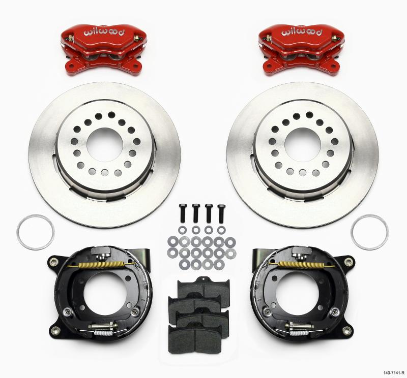 Wilwood Forged Dynalite P/S Park Brake Kit Red Chevy 12 Bolt w/ C-Clips 140-7141-R Main Image