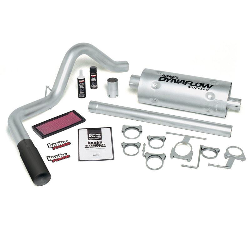 Banks Power 96-97 Ford 460 Std Cab A/M Stinger System - SS Single Exhaust w/ Black Tip 49253-B Main Image