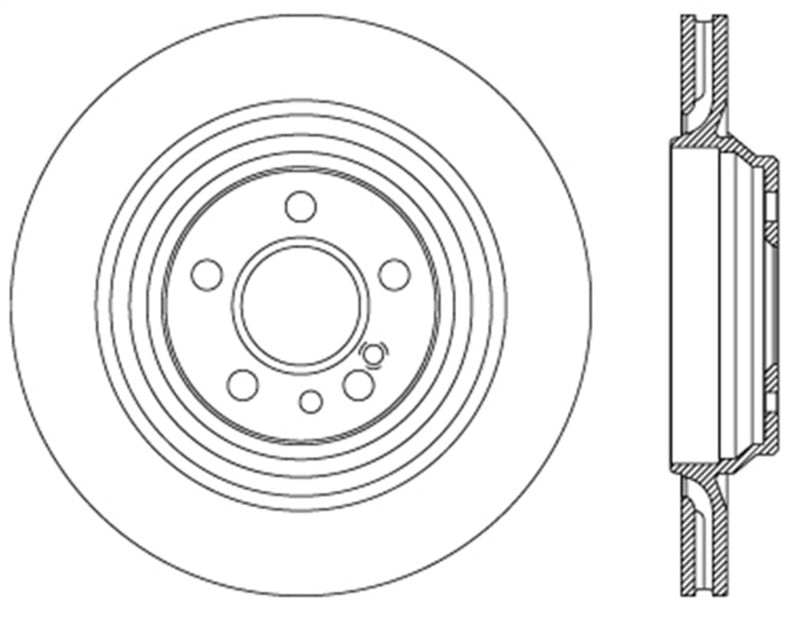 StopTech Sport Cryo Cross Drilled Brake Rotor; Rear Right